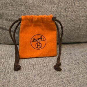 Genuine Orange Hermes Jewelry Pouch